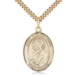14kt Gold Filled Saint Dominic Savio Medal Catholic Jewelry Engraved Catholic Saint Jewelry