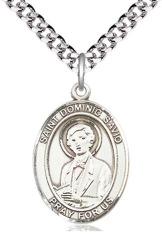 Pewter Saint Dominic Savio Medal Catholic Jewelry Engraved Catholic Saint Jewelry
