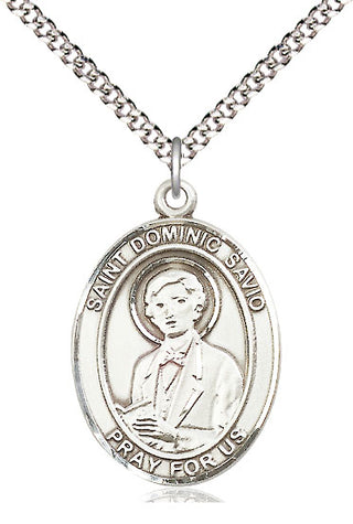 Pewter Saint Dominic Savio Medal Catholic Jewelry Engraved Catholic Saint Jewelry