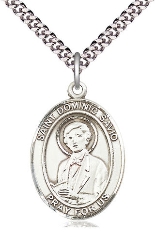 Sterling Silver Saint Dominic Savio Medal Catholic Jewelry Engraved Catholic Saint Jewelry
