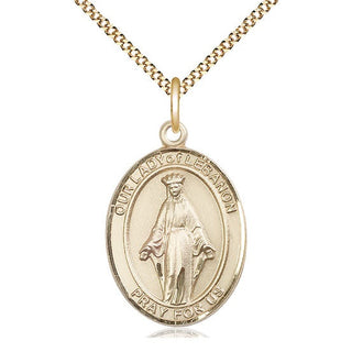 14kt Gold Filled Our Lady of Lebanon Medal Catholic Jewelry Engraved Catholic Saint Jewelry