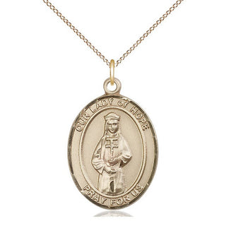 14kt Gold Filled Our Lady of Hope Medal Catholic Jewelry Engraved Catholic Saint Jewelry
