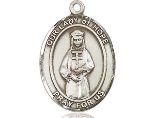 Sterling Silver Our Lady of Hope Medal Engraved Catholic Saint Jewelry