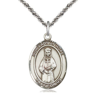 Sterling Silver Our Lady of Hope Medal Catholic Jewelry Engraved Catholic Saint Jewelry