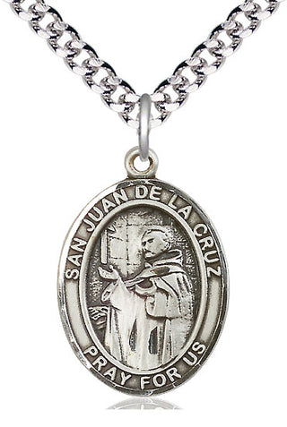 Sterling Silver San Juan de la Cruz Medal Catholic Jewelry Engraved Catholic Saint Jewelry
