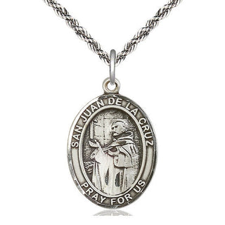 Sterling Silver San Juan de la Cruz Medal Catholic Jewelry Engraved Catholic Saint Jewelry