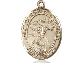 14kt Gold Filled Saint Bernard of Clairvaux Medal Engraved Catholic Saint Jewelry