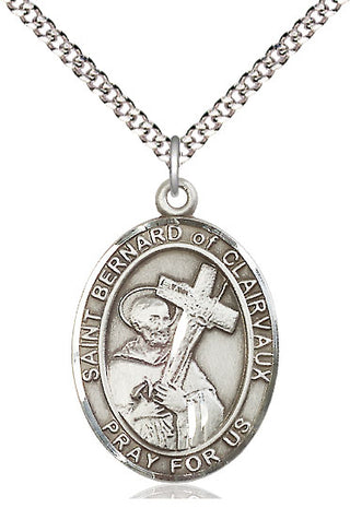 Pewter Saint Bernard of Clairvaux Medal Catholic Jewelry Engraved Catholic Saint Jewelry