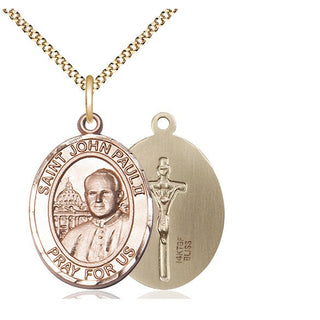 14kt Gold Filled Saint John Paul II Medal Catholic Jewelry
