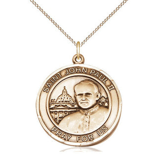 14kt Gold Filled Saint John Paul II Medal Catholic Jewelry