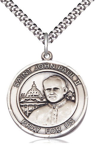Pewter Saint John Paul II Medal Catholic Jewelry