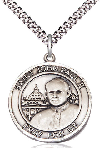 Sterling Silver Saint John Paul II Medal Catholic Jewelry