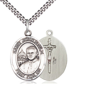 Sterling Silver Saint John Paul II Medal Catholic Jewelry