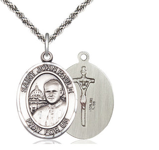 Sterling Silver Saint John Paul II Medal Catholic Jewelry