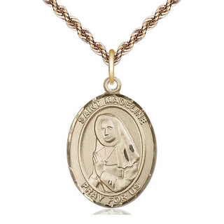 14kt Gold Saint Madeline Sophie Barat Medal Engraved Catholic Saint Jewelry