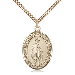 14kt Gold Filled Saint Bartholomew the Apostle Medal Catholic Jewelry Engraved Catholic Saint Jewelry