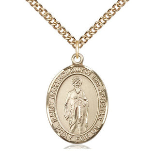 14kt Gold Filled Saint Bartholomew the Apostle Medal Catholic Jewelry Engraved Catholic Saint Jewelry
