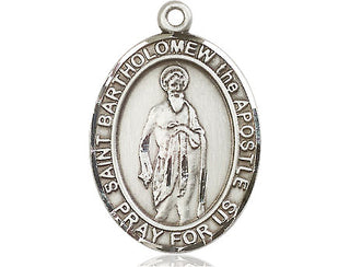 Sterling Silver Saint Bartholomew the Apostle Medal Catholic Jewelry Engraved Catholic Saint Jewelry