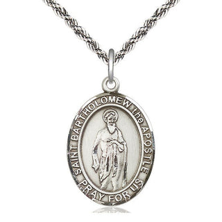 Sterling Silver Saint Bartholomew the Apostle Medal Catholic Jewelry Engraved Catholic Saint Jewelry