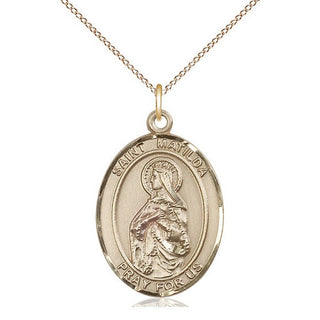 14kt Gold Filled Saint Matilda Medal Catholic Jewelry Engraved Catholic Saint Jewelry