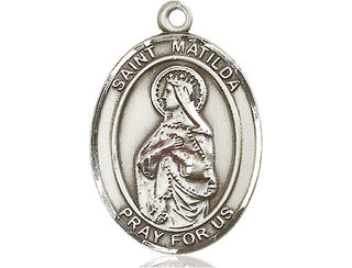 Sterling Silver Saint Matilda Medal Catholic Jewelry Engraved Catholic Saint Jewelry