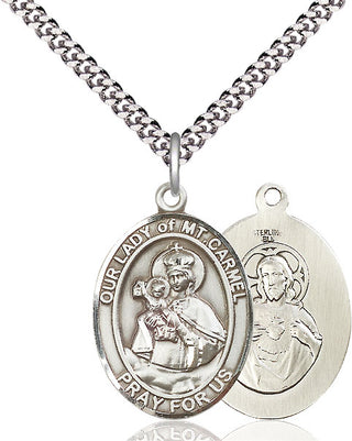 Pewter Our Lady of Mount Carmel Medal Catholic Jewelry