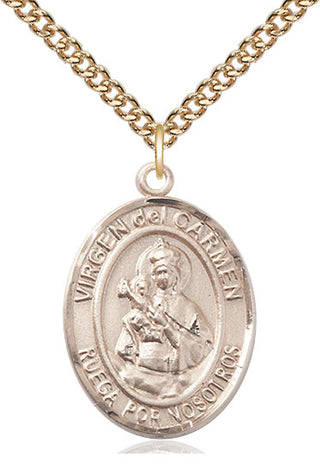 14kt Gold Virgen del Carmen Medal