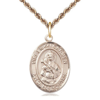 14kt Gold Virgen del Carmen Medal