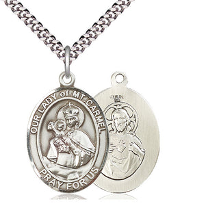 Sterling Silver Our Lady of Mount Carmel Medal Catholic Jewelry