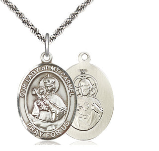 Sterling Silver Our Lady of Mount Carmel Medal Catholic Jewelry