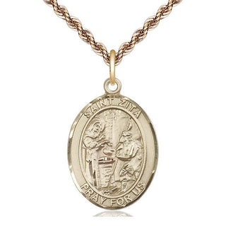 14kt Gold Filled Saint Zita Medal Catholic Jewelry Engraved Catholic Saint Jewelry