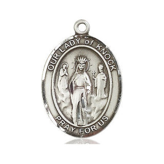 Pewter Our Lady of Knock Medal Engraved Catholic Saint Jewelry