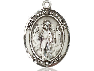 Sterling Silver Our Lady of Knock Medal Engraved Catholic Saint Jewelry