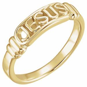 14K Gold In The Name of Jesus Chastity Ring