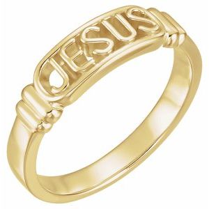 14K Gold In The Name of Jesus Chastity Ring