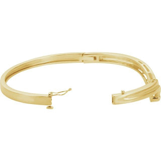 10K Yellow 6.8 mm V Hinged Bangle 6 1/2" Bracelet