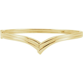 10K Yellow 6.8 mm V Hinged Bangle 6 1/2" Bracelet