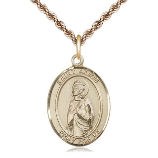 14kt Gold Filled Saint Alice Medal Catholic Jewelry Engraved Catholic Saint Jewelry