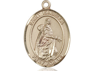 14kt Gold Filled Saint Isabella of Portugal Medal Engraved Catholic Saint Jewelry