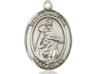 Sterling Silver Saint Isabella of Portugal Medal Catholic Jewelry Engraved Catholic Saint Jewelry