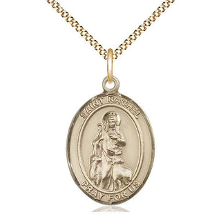 14kt Gold Filled Saint Rachel Medal Catholic Jewelry Engraved Catholic Saint Jewelry