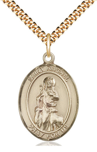 14kt Gold Filled Saint Rachel Medal Catholic Jewelry Engraved Catholic Saint Jewelry