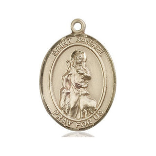 14kt Gold Saint Rachel Medal Engraved Catholic Saint Jewelry