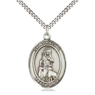 Pewter Saint Rachel Medal Catholic Jewelry Engraved Catholic Saint Jewelry