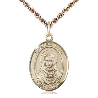 14kt Gold Filled Saint Rebecca Medal Catholic Jewelry Engraved Catholic Saint Jewelry