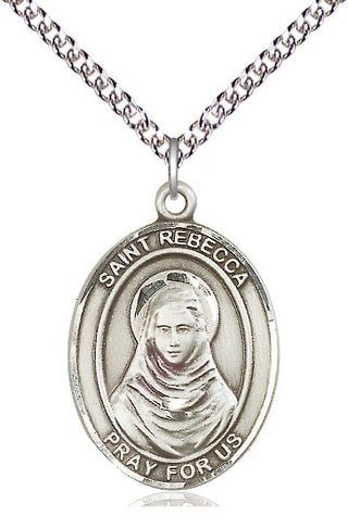 Sterling Silver Saint Rebecca Medal Catholic Jewelry Engraved Catholic Saint Jewelry