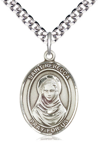 Sterling Silver Saint Rebecca Medal Catholic Jewelry Engraved Catholic Saint Jewelry