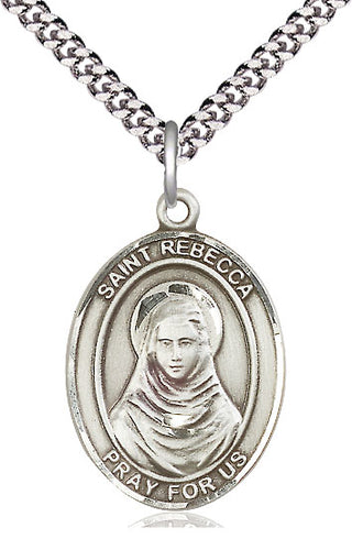 Sterling Silver Saint Rebecca Medal Catholic Jewelry Engraved Catholic Saint Jewelry