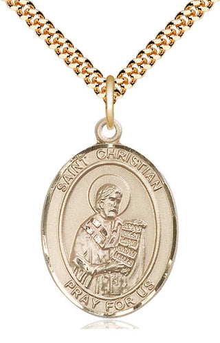 14kt Gold Filled Saint Christian Demosthenes Medal Catholic Jewelry Engraved Catholic Saint Jewelry