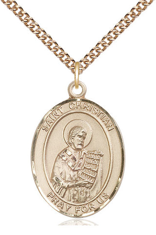 14kt Gold Filled Saint Christian Demosthenes Medal Catholic Jewelry Engraved Catholic Saint Jewelry